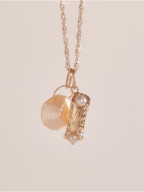 Catbird Jewelry - Catbird Holy Cannoli Charm - Solid Gold with Pearl